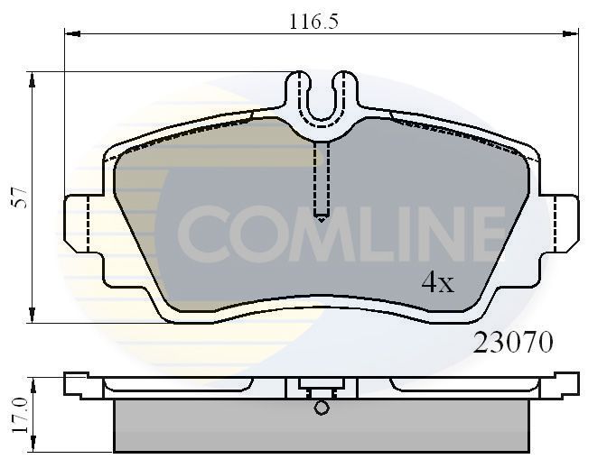 Stabdžių trinkelių rinkinys, diskinis stabdys COMLINE CBP0748