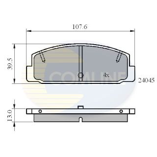 Stabdžių trinkelių rinkinys, diskinis stabdys COMLINE CBP0819