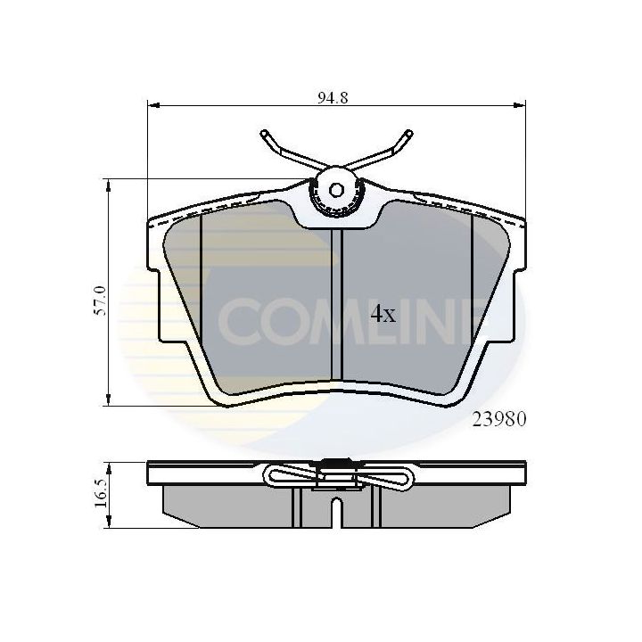 Stabdžių trinkelių rinkinys, diskinis stabdys COMLINE CBP0874