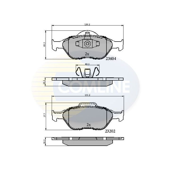 Stabdžių trinkelių rinkinys, diskinis stabdys COMLINE CBP0891