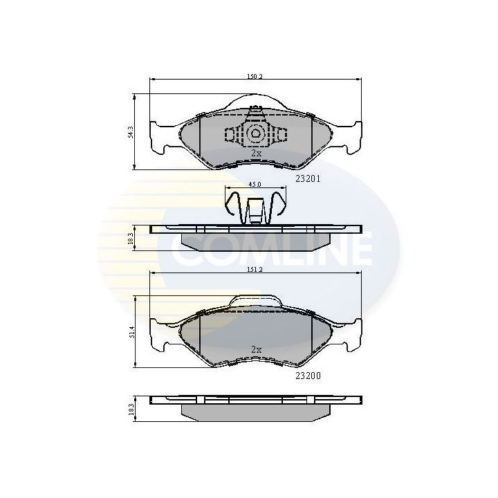Stabdžių trinkelių rinkinys, diskinis stabdys COMLINE CBP0899