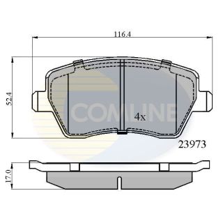 Stabdžių trinkelių rinkinys, diskinis stabdys COMLINE CBP0984