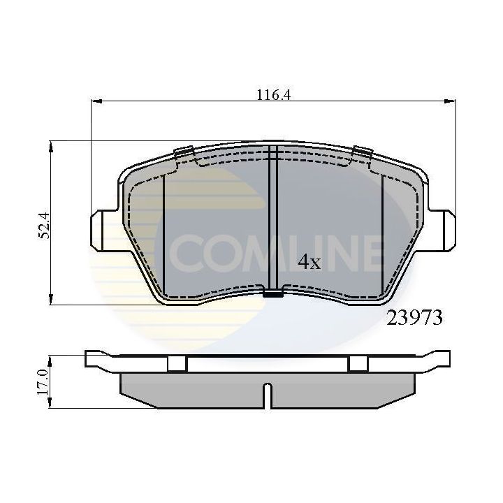 Stabdžių trinkelių rinkinys, diskinis stabdys COMLINE CBP0984