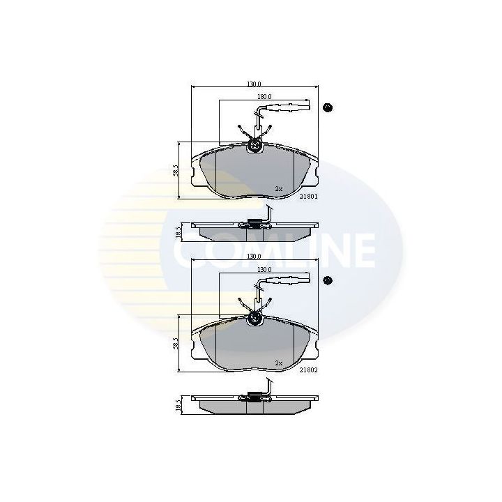 Stabdžių trinkelių rinkinys, diskinis stabdys COMLINE CBP11001