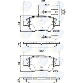 Stabdžių trinkelių rinkinys, diskinis stabdys COMLINE CBP11037