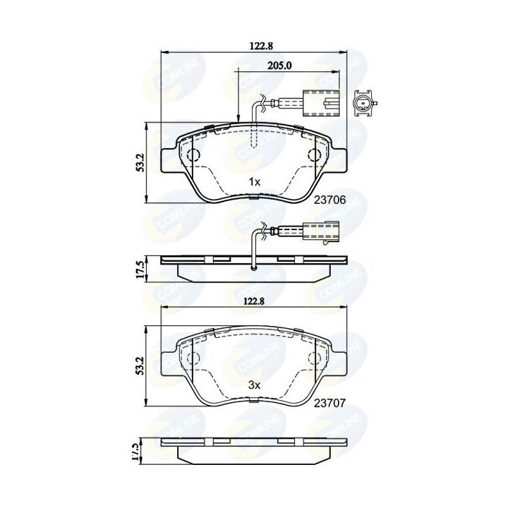 Stabdžių trinkelių rinkinys, diskinis stabdys COMLINE CBP11037