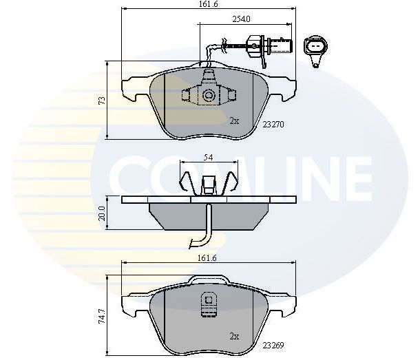 Stabdžių trinkelių rinkinys, diskinis stabdys COMLINE CBP11136
