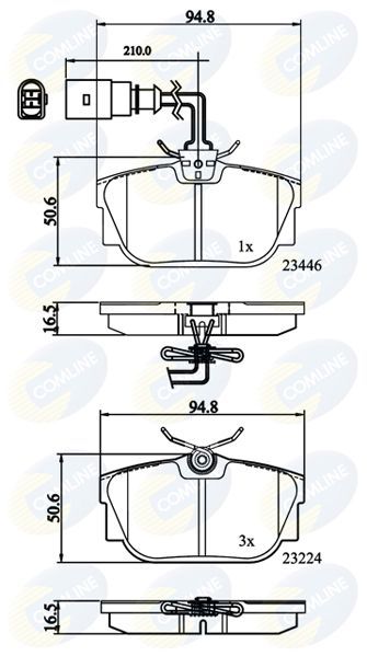 Stabdžių trinkelių rinkinys, diskinis stabdys COMLINE CBP11151