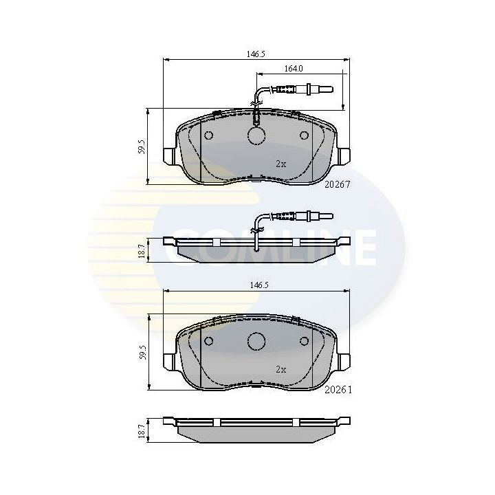 Stabdžių trinkelių rinkinys, diskinis stabdys COMLINE CBP11158
