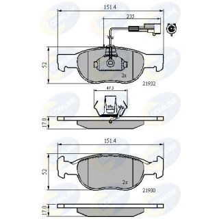 Stabdžių trinkelių rinkinys, diskinis stabdys COMLINE CBP11171