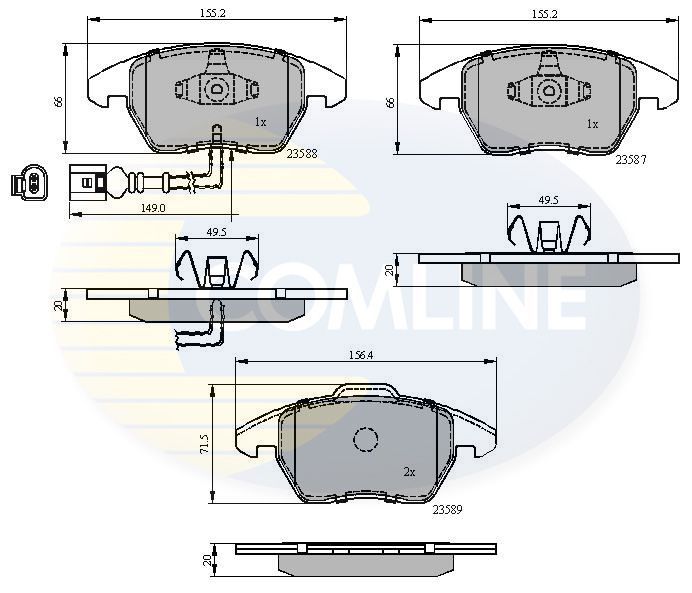 Stabdžių trinkelių rinkinys, diskinis stabdys COMLINE CBP11224