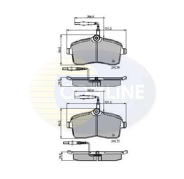 Stabdžių trinkelių rinkinys, diskinis stabdys COMLINE CBP11250