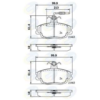 Stabdžių trinkelių rinkinys, diskinis stabdys COMLINE CBP1133