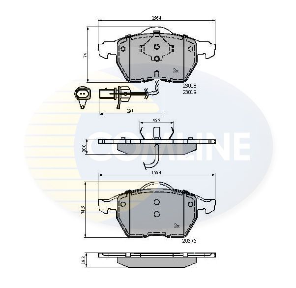 Stabdžių trinkelių rinkinys, diskinis stabdys COMLINE CBP11542
