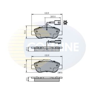 Stabdžių trinkelių rinkinys, diskinis stabdys COMLINE CBP11600