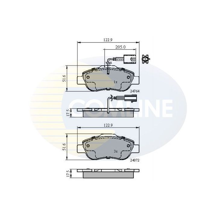 Stabdžių trinkelių rinkinys, diskinis stabdys COMLINE CBP11600