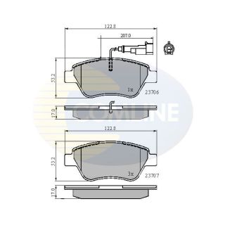 Stabdžių trinkelių rinkinys, diskinis stabdys COMLINE CBP11702