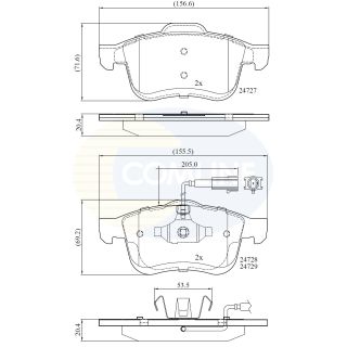 Stabdžių trinkelių rinkinys, diskinis stabdys COMLINE CBP12032