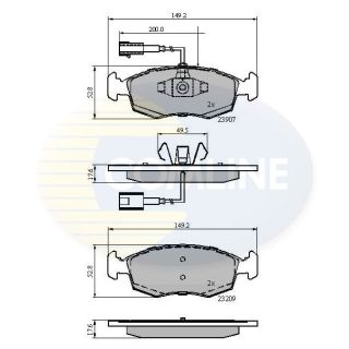 Stabdžių trinkelių rinkinys, diskinis stabdys COMLINE CBP12044