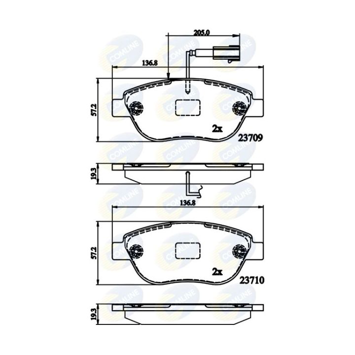 Stabdžių trinkelių rinkinys, diskinis stabdys COMLINE CBP12140