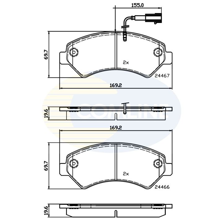 Stabdžių trinkelių rinkinys, diskinis stabdys COMLINE CBP12247