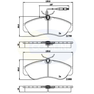 Stabdžių trinkelių rinkinys, diskinis stabdys COMLINE CBP1275