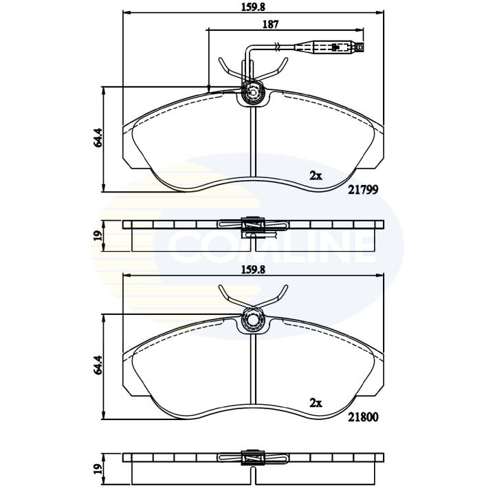 Stabdžių trinkelių rinkinys, diskinis stabdys COMLINE CBP1275