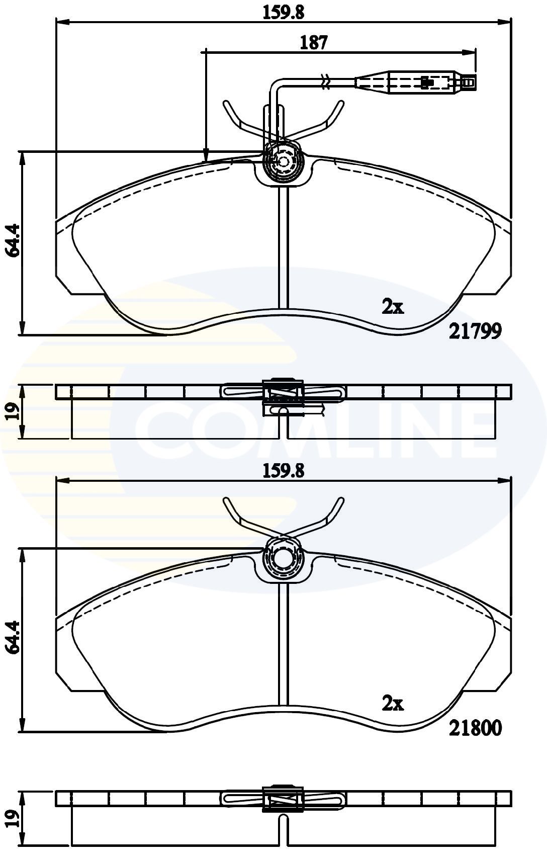 Stabdžių trinkelių rinkinys, diskinis stabdys COMLINE CBP1275