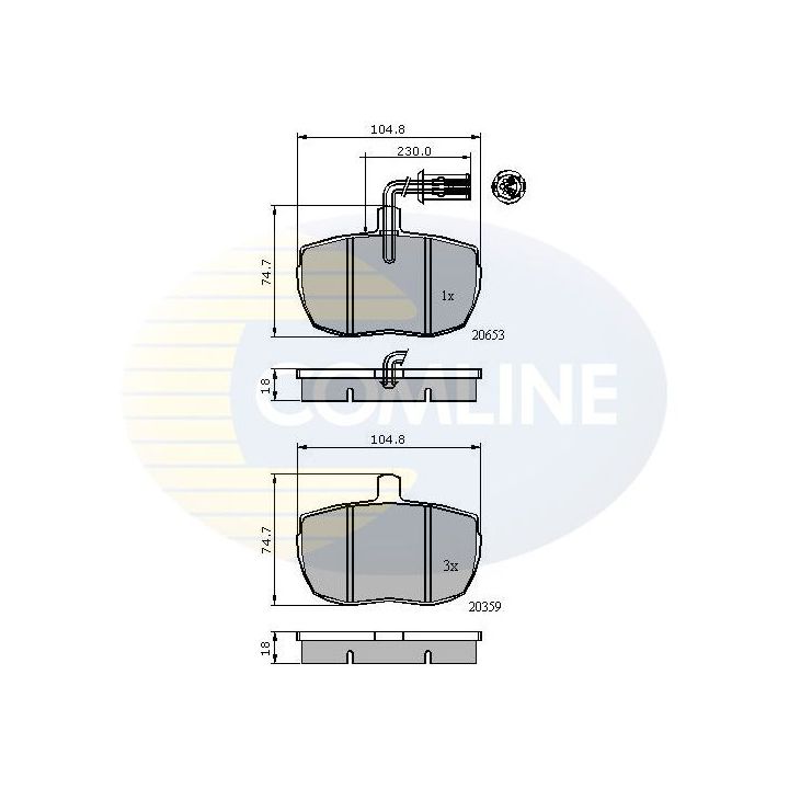 Stabdžių trinkelių rinkinys, diskinis stabdys COMLINE CBP1413