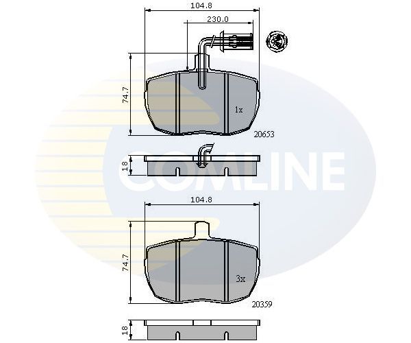 Stabdžių trinkelių rinkinys, diskinis stabdys COMLINE CBP1413