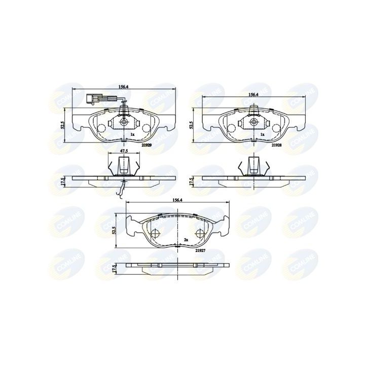 Stabdžių trinkelių rinkinys, diskinis stabdys COMLINE CBP1477