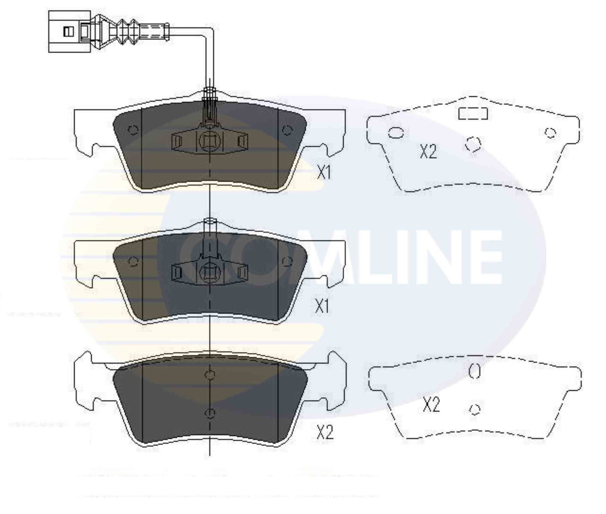 Stabdžių trinkelių rinkinys, diskinis stabdys COMLINE CBP16062
