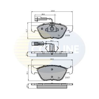 Stabdžių trinkelių rinkinys, diskinis stabdys COMLINE CBP1897