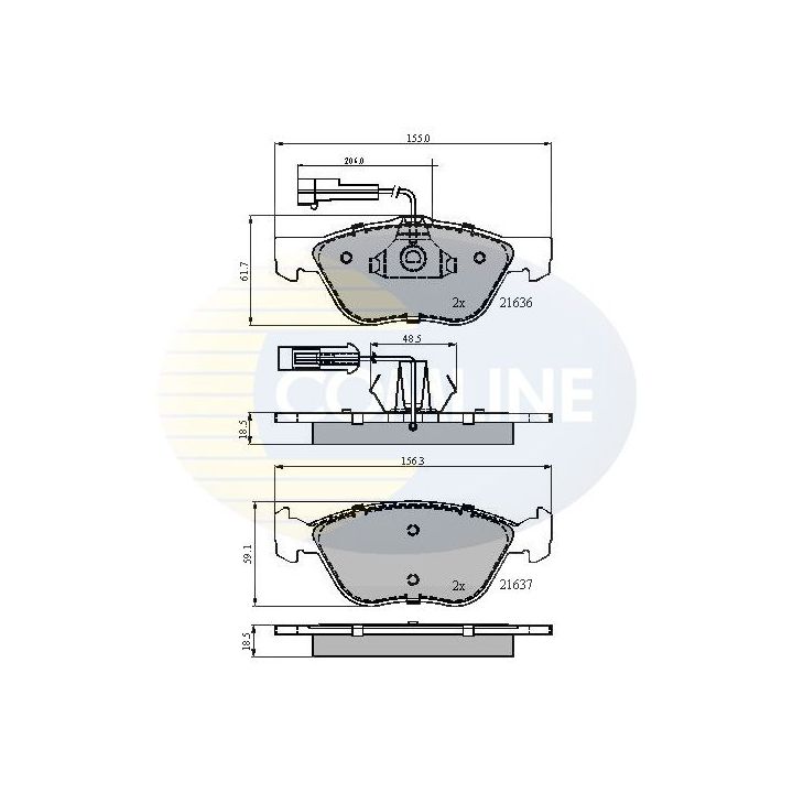 Stabdžių trinkelių rinkinys, diskinis stabdys COMLINE CBP1897