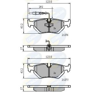 Stabdžių trinkelių rinkinys, diskinis stabdys COMLINE CBP21002