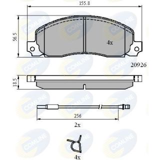 Stabdžių trinkelių rinkinys, diskinis stabdys COMLINE CBP21048