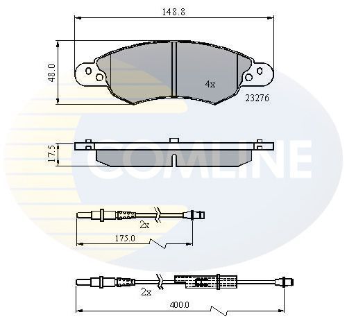 Stabdžių trinkelių rinkinys, diskinis stabdys COMLINE CBP21119