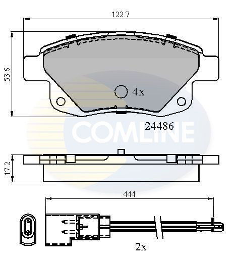 Stabdžių trinkelių rinkinys, diskinis stabdys COMLINE CBP21554