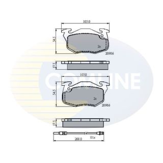 Stabdžių trinkelių rinkinys, diskinis stabdys COMLINE CBP21615