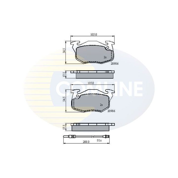 Stabdžių trinkelių rinkinys, diskinis stabdys COMLINE CBP21615