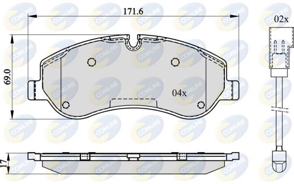Stabdžių trinkelių rinkinys, diskinis stabdys COMLINE CBP22142