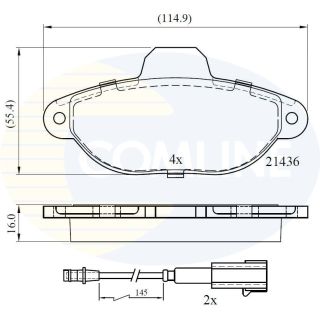 Stabdžių trinkelių rinkinys, diskinis stabdys COMLINE CBP22383