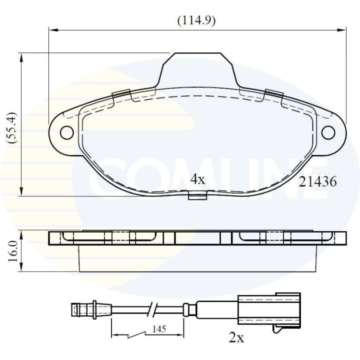 Stabdžių trinkelių rinkinys, diskinis stabdys COMLINE CBP22383