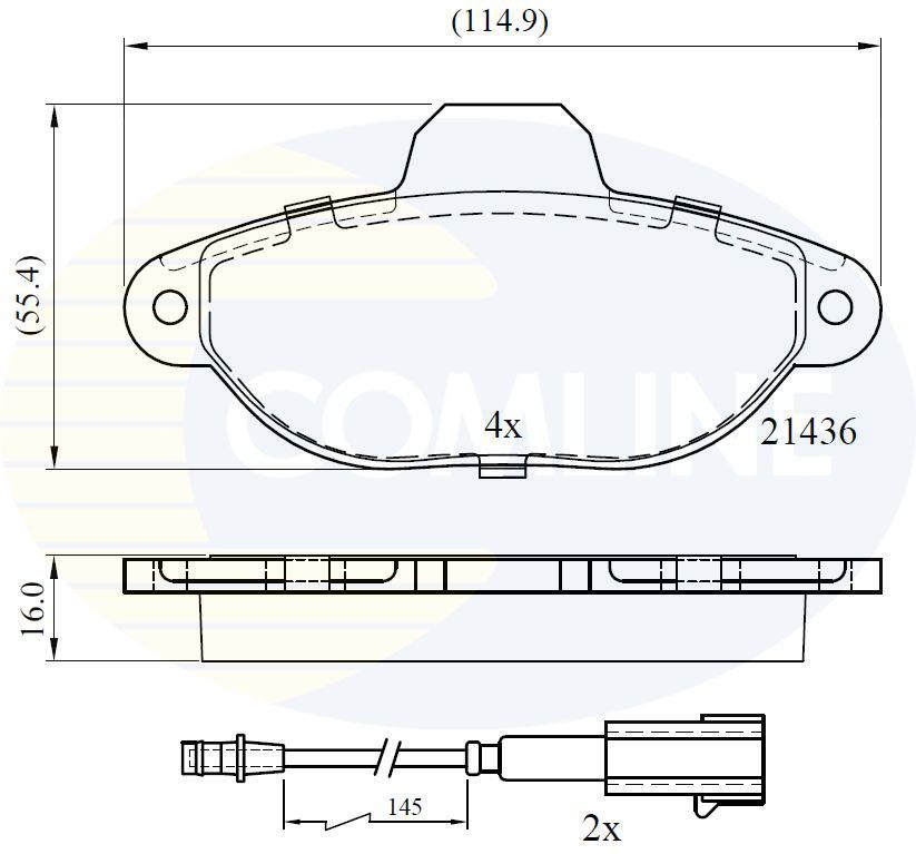 Stabdžių trinkelių rinkinys, diskinis stabdys COMLINE CBP22383