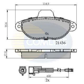 Stabdžių trinkelių rinkinys, diskinis stabdys COMLINE CBP2509