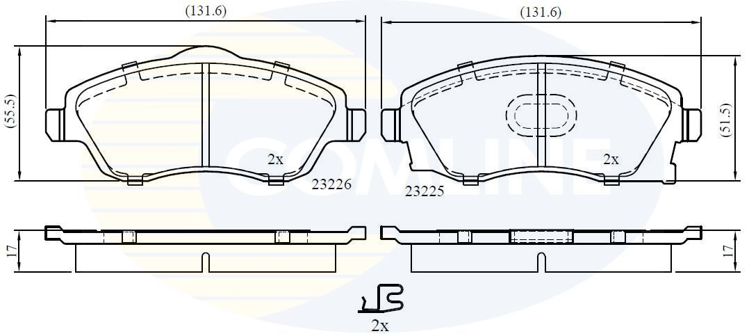 Stabdžių trinkelių rinkinys, diskinis stabdys COMLINE CBP31112
