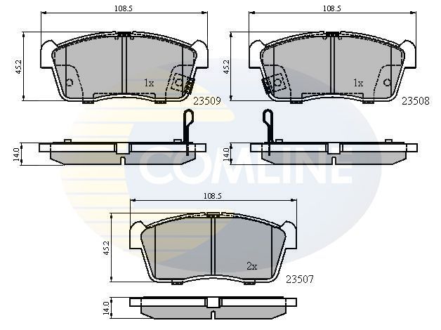 Stabdžių trinkelių rinkinys, diskinis stabdys COMLINE CBP31113