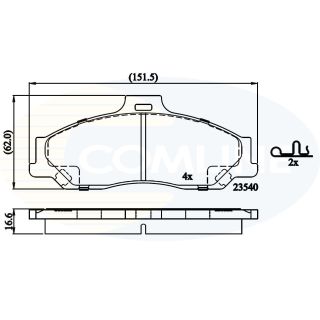 Stabdžių trinkelių rinkinys, diskinis stabdys COMLINE CBP31245