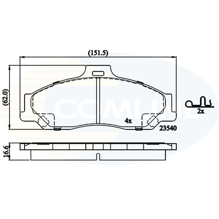 Stabdžių trinkelių rinkinys, diskinis stabdys COMLINE CBP31245