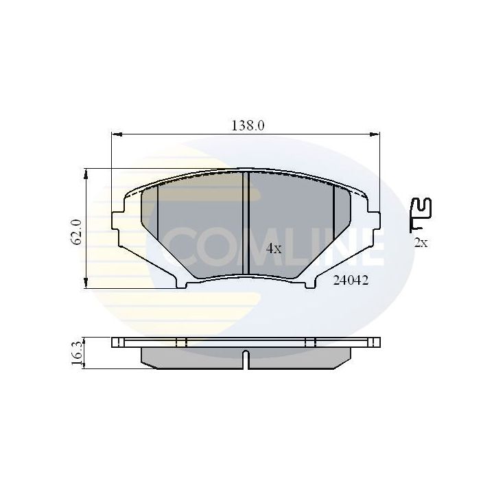 Stabdžių trinkelių rinkinys, diskinis stabdys COMLINE CBP31246